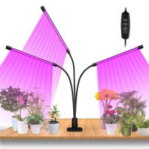 Jopassy - Lampe de Plante 30W, Lampe de Croissance Lampe Horticole à Trois Têtes Croissance Spectre Complet