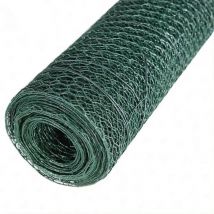 Jopassy - Malla gallinera 1x10 m en Galvanizado, Alambre hexagonal para cercado de liebres, Malla metálica, Verde