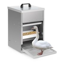 Mangeoire à Poules Capacité 5 kg, acier galvanisé, Mangeoire à pédale, Mangeoire automatique avec couvercle - Jopassy