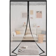 Jopassy Moustiquaire Porte Magnétique 100 x 220 cm Rideau de Porte Anti Mouche Bande Adhésive Sans perçage Rideau magnétique