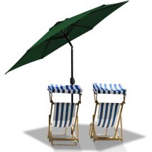 Ombrellone rotondo da giardino, protezione uv fino a UV30+, Inclinabile, supporto acve, 270cm, Verde - Jopassy