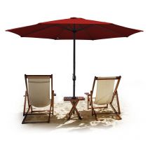 Ombrellone rotondo da giardino, protezione uv fino a UV30+, supporto acve, 350cm, rosso - Jopassy