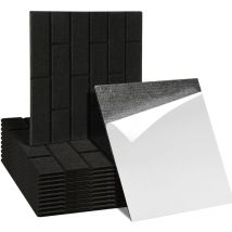 Jopassy - swanew Paneles acústicos 12 stuks Baldosas cuadradas Negro Poliéster de alta densidad autoadhesivo