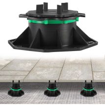 Jopassy - Juego de 100 pedestales regulables con aro de fijación pedestal para terraza Pedestal para losa de terraza pedestales regulables 72-140 mm