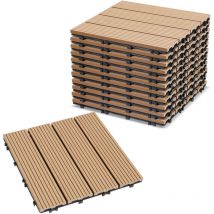 Jopassy - Piastrelle per terrazza 1 mq, piastrelle in wpc 30x30 cm, 11 pezzi di piastrelle a clic, piastrelle per balcone, piastrelle in legno,