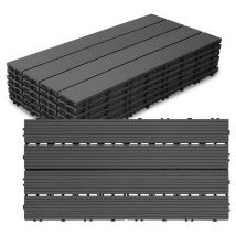 Jopassy - Piastrelle per terrazza Piastrelle in legno a incastro 30 pezzi Piastrelle di rivestimento 60 x 30 per terrazza da giardino, antracite