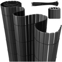 Swanew pvc canisse para jardín balcón terraza Balcón cortavientos valla Balcón persianas Gris 90 x 300cm