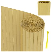 Pvc canisse para jardín balcón terraza Balcón cortavientos valla Balcón persianas Bambú 120 x 300cm - Jopassy