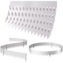 Rasenkante mit Spitzen Metall 100 x 20 cm 15m Beeteinfassung Mähkante Verzinkt Wegbegrenzung Beetumrandung Palisade inkl. Handschuhe Silber - Jopassy