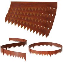 Rasenkante mit Spitzen Metall 100 x 20 cm 40m Beeteinfassung Mähkante Verzinkt Wegbegrenzung Beetumrandung Palisade inkl. Handschuhe Rost - Jopassy
