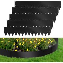 Rasenkante Schnecken Abwehr Verzinkt Blumenzaun Trennrand Gartenumrandung Stahl 100x20cm 40m Schwarz - Jopassy