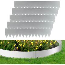 Jopassy Rasenkante Schnecken Abwehr Verzinkt Blumenzaun Trennrand Gartenumrandung Stahl 100x20cm 80m Silber