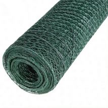 Jopassy Rete metallica per polli 1x10 m in Zincato, Filo esagonale per recinzione lepre, Rete metallica, Verde