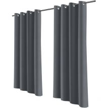 Rideau extérieur Rideau occultant avec œillets Opaque Jardin Patio Balcon 132 x 213cm Gris foncé 1 Panneau - Jopassy