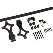 Jopassy - swanew Schiebetürbeschlag Zimmertür Türbeschlag Big Wheel Scheunentor Belastung 150kg Laufschienen Schiebetürsystem Set 183 cm Diamant