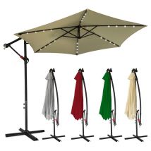 Jopassy - Sonnenschirm Ampelschirm Garten Schirm Pavillon mit led Beleuchtung 350cm - Beige