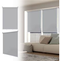2X Store vertical enrouleur extérieur pour terrasse ou balcon Paravent rétractable Protection solaire 100x240CM Gris - Jopassy