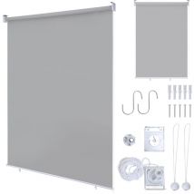 Store vertical enrouleur extérieur pour terrasse ou balcon Paravent rétractable Protection solaire 100x240CM Gris - Jopassy