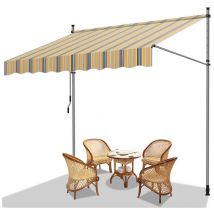 Tenda a bracci manuale Tenda retrattile senza foratura 250x120cm Giallo Blu - Jopassy