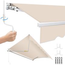 Jopassy Tenda da sole manuale 250 x 200 cm Beige Tenda da sole per balconi articolata Protezione solare Giardino Terrazza