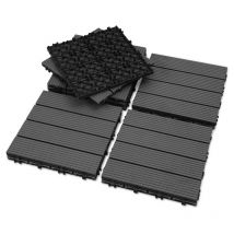 Jopassy - Terrassenfliesen 44 Stück (4m²), Klicksystem, wpc Fliese, 30 x 30cm, Anthrazit