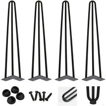Jopassy Tischbeine 4er Set Hairpin Leg Haarnadelbeine Tischgestell Tisch Tischkufen Legs Esstisch Harpins Tischbein 3 Streben Schwarz - 30 cm