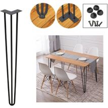 Swanew Tischbeine 4er Set Hairpin Leg Haarnadelbeine Tischgestell Tisch Tischkufen Legs Esstisch Harpins Tischbein 3 Streben Schwarz - 45 cm