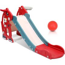 Jopassy Toboggan pour enfants 4 en 1 Toboggan de jardin pour 1-6 ans Mini Jeu d'enfant
