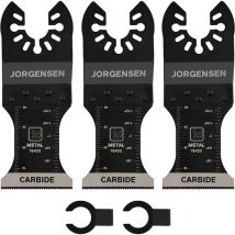 JORGENSEN 3Pcs Lames de Scie Oscillantes, Coffret des Accessoires d'Outil Multifonction Oscillant, Lame de Scie Universelle pour Coupe de Métal,
