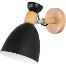 Privatefloor - Jorson Scandinavian style wall lamp - Metal and wood Black Metal, Wood - Black