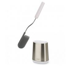 Joseph Joseph Flex Lite WC-Bürste aus Stahl, tropffrei, kompakter Halter, Anti-Fingerabdruck, Edelstahl, grau (70561)