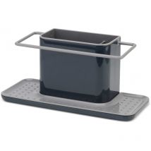 Joseph Joseph Caddy - Rangement/organiseur d'évier avec égouttoir intégré, support pour éponge, brosse, liquide vaisselle, et lavette, démontable,