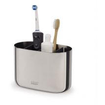 Joseph Joseph EasyStore- Porta Spazzolino e Dentifricio, Compatibile con Spazzolini Elettrici e Tradizionali, 6 Scomparti, Contenitore da Bagno