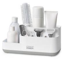 EasyStore - Organizzatore Portaoggetti e Portaspazzolini da bagno, smontabile e facile da pulire, Bianco/Grigio - Joseph Joseph