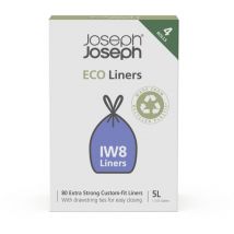 Eco Liners IW8 Sacchetti immondizia ecologici in plastica riciclata, sacchetti per rifiuti da cucina con manici a coulisse, extra resistenti,