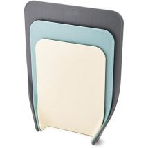 Joseph&joseph - Joseph Joseph Nest Chop Conjunto de 3 tablas de cortar encajables con bordes curvados, almacenamiento vertical, gris (60122)
