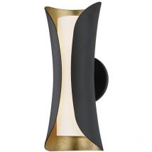 Josie Aplique de pared 2 luces Oro, Negro, Vidrio