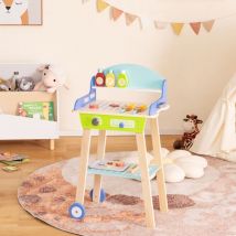 Maisonchic - Jouet Barbecue Grill en Bois pour Enfants 3 Ans+ 21 Accessoires avec Roues Son Réaliste Cadeaux Idéal CW9026 Maison Chic