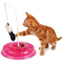 Jouet Circuit TIBO rond rose ø 27,5 cm x 38 cm, pour chat - animallparadise