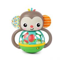 Jouet hochet musical et lumineux Grab Bright Starts Giggle Monkey - Avec Oball attrape facile - 6 mois et plus - Unisexe