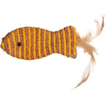 Jouet Justo poisson 14 x 5 x 2 cm Brun & Jaune pour chat - Flamingo