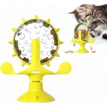 Jouet pour Chat Moulin à Vent,Tourne-disque Jouet,Jouet Tourbillonnant Chat,Jouet Distributeur de Nourriture,Jouet Chat Interactif pour Chats