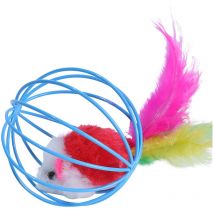 Jouet pour chat, souris amusante, cage à balles, jeu interactif, balle en fourrure