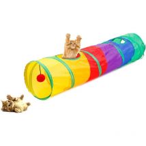 Tunnel de jeu pour chat Lit pliable pour chat/lapin/chien avec 2 canaux parfait pour faire de l'exercice et satisfaire la curiosité du chat-