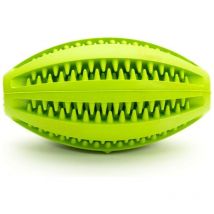 Ballon dentaire de caoutchouc pour chiens Gloria Ballon de rugby pour chiens de 11 cm - Ballon souple et résistant - Prévient la formation de tartre