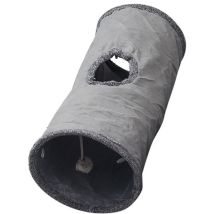 Jouet tunnel pour chat en daim, tunnel coucou pliable avec boule auto-divertissante, fil d'acier intégré, doux et délicat, meilleures ventes, café