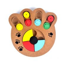 Jouets éducatifs en bois en forme de patte pour chien et chat, en forme de nourriture naturelle, pour l'entraînement du qi