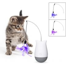 Jouets interactifs pour chat, jouet oscillant pour chat avec 2 modes, jouets en plumes pour chat avec batterie, jouets automatiques pour chaton