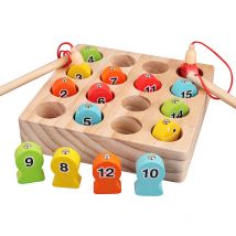 Jouets Montessori en bois, jeux de pêche magnétiques