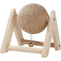 Bluedeer - Jouets pour Animaux, Lapin Sisal Griffe Balle Lapin Grattoir avec Boule Canapé Protecteur Support en Bois Portable avec Cloche Lapin